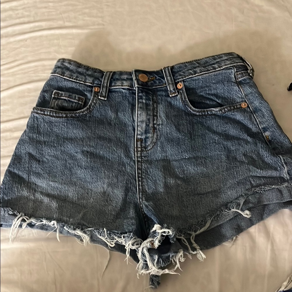 Denim Frayed Hem Women Shorts